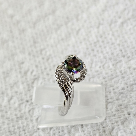 Sparkling Genuine Mystic Topaz Sterling Silver Ring. Size 6! - Picture 4 of 8